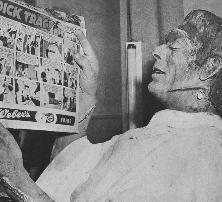 Glenn Strange reading Dick Tracy
