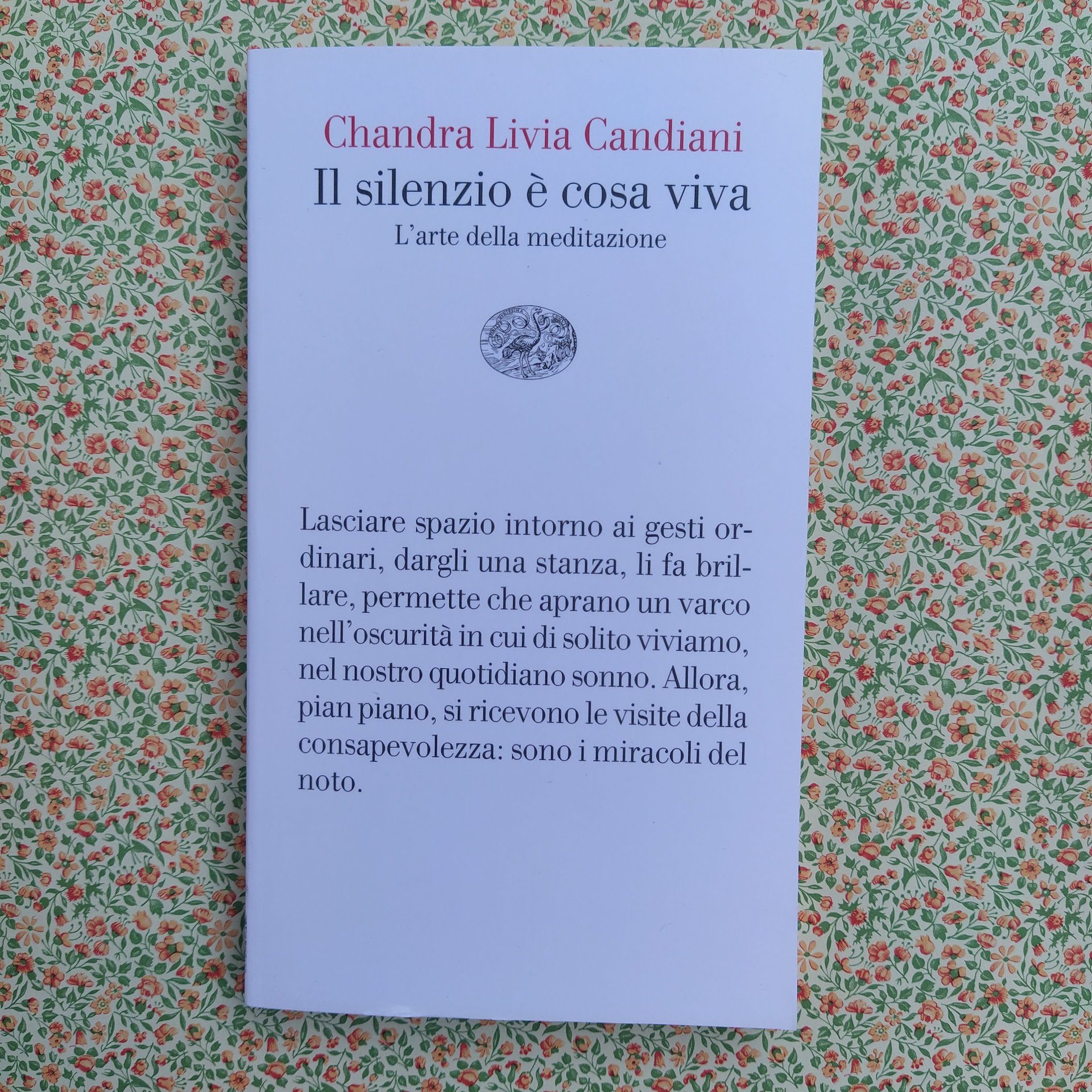 Il silenzio è cosa viva. L'arte della meditazione – Chandra Livia Candiani  – Ed. Einaudi – Pag. 132 – Associazione Anapaca Torino